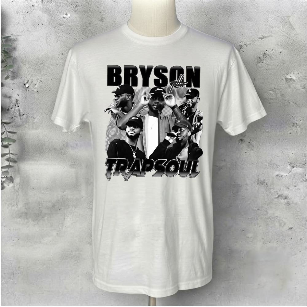 Bryson Tiller Trapsoul R&B Tour Concert Graphic Vintage White T-Shirt